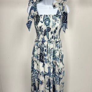 Floral Blue and White Women's Dress